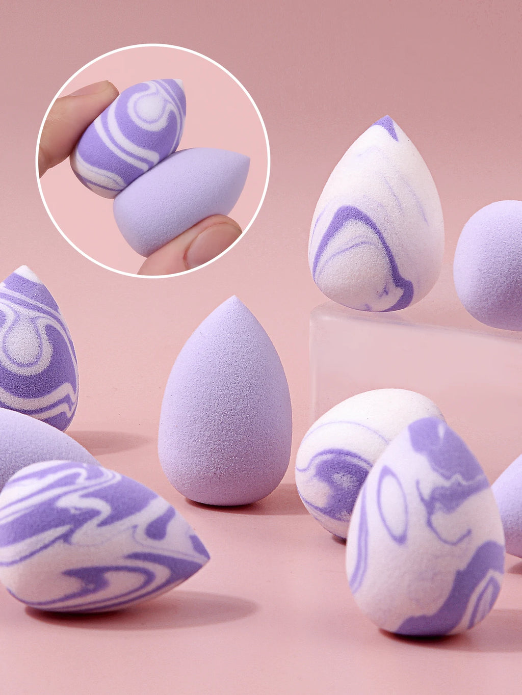 Marble Mini Makeup Sponge Set 12pc – Blending & Foundation Makeup Blending Sponge Nixie