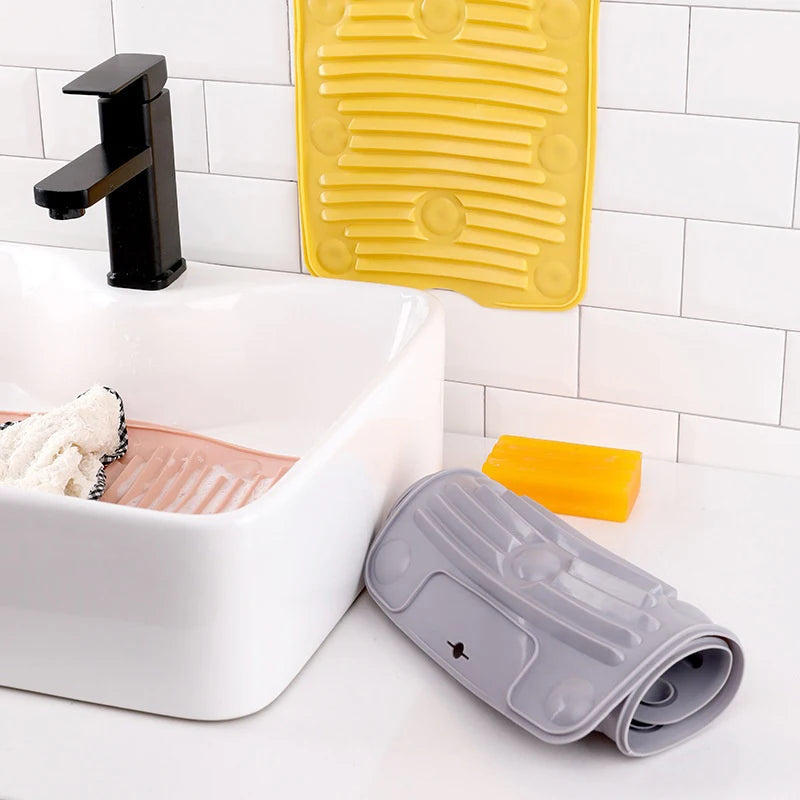 Silicone Laundry Scrub Board – Foldable, Hangable Mini Wash Board