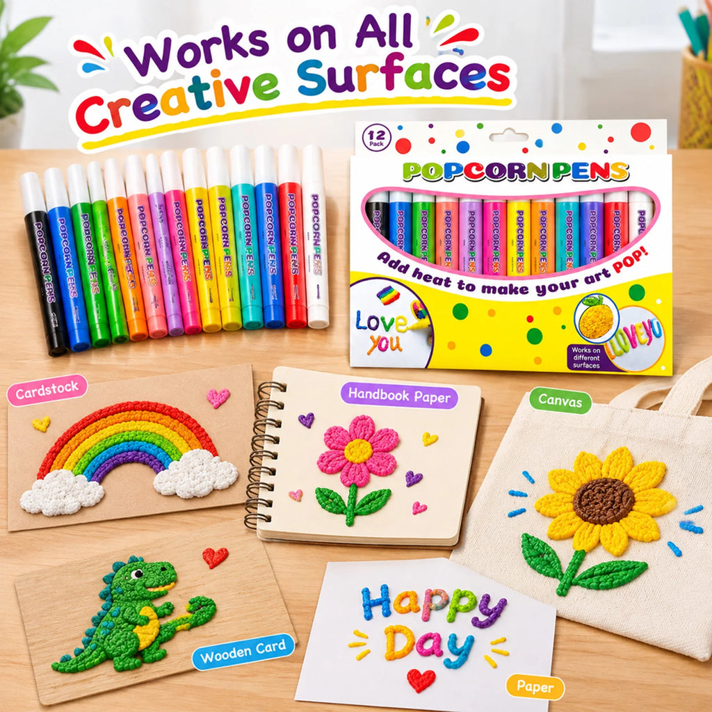 12-Color Puffy Paint Pens – Heat Activated 3D Art Markers Puffy Paint Pens Nixie