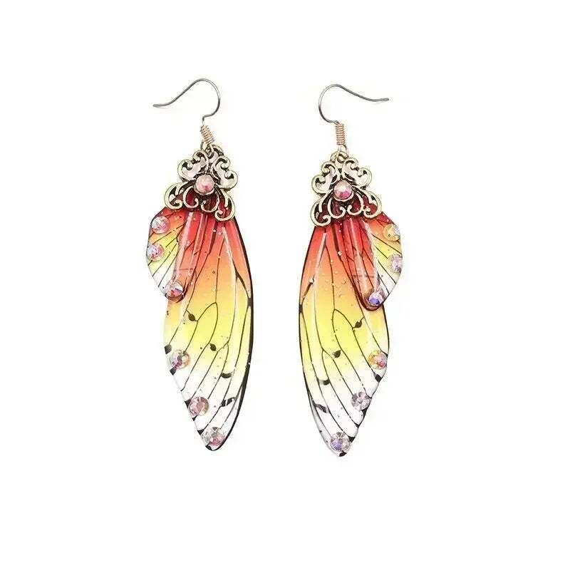 Butterfly Wing Rhinestone Drop Earrings – Zinc Alloy Drop Earrings Nixie
