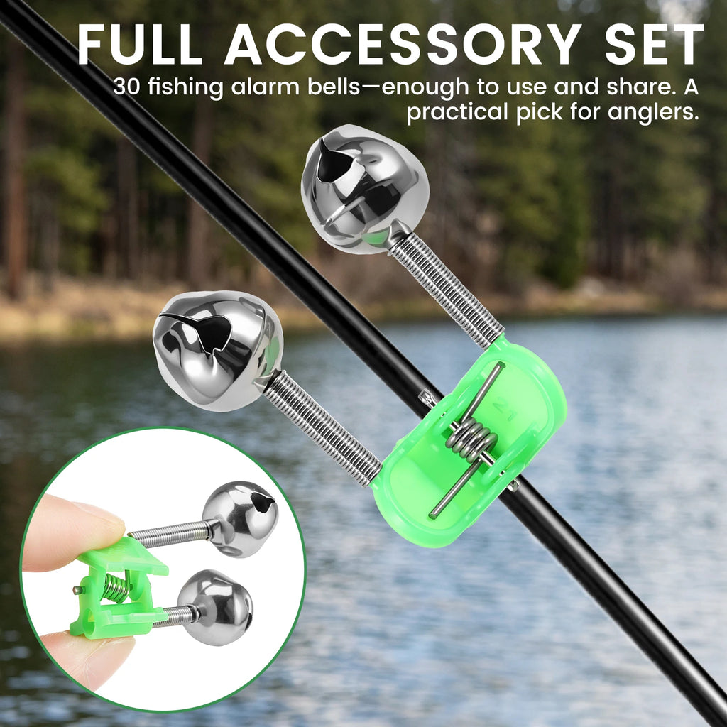 30-Pack Fishing Rod Bite Alarm Bells – Clip-On Fish Indicators Fishing Bite Alarms Nixie