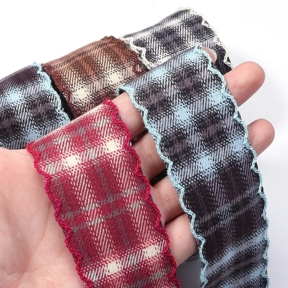 Plaid Wavy Edge Ribbon – British Style DIY Sewing & Gift Wrap Craft Ribbon Nixie