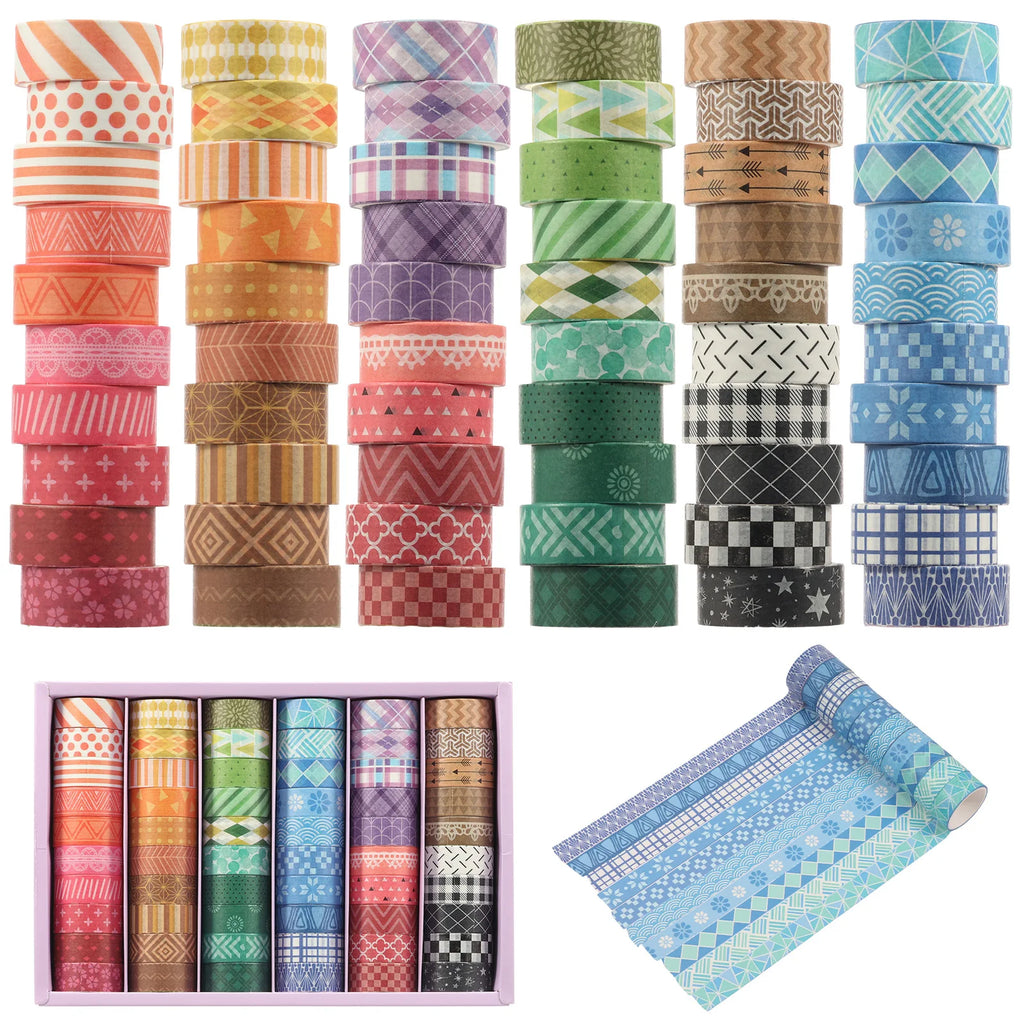 60 Rolls Washi Tape Set – Japanese Decorative Masking Tapes Decorative Washi Tape Nixie