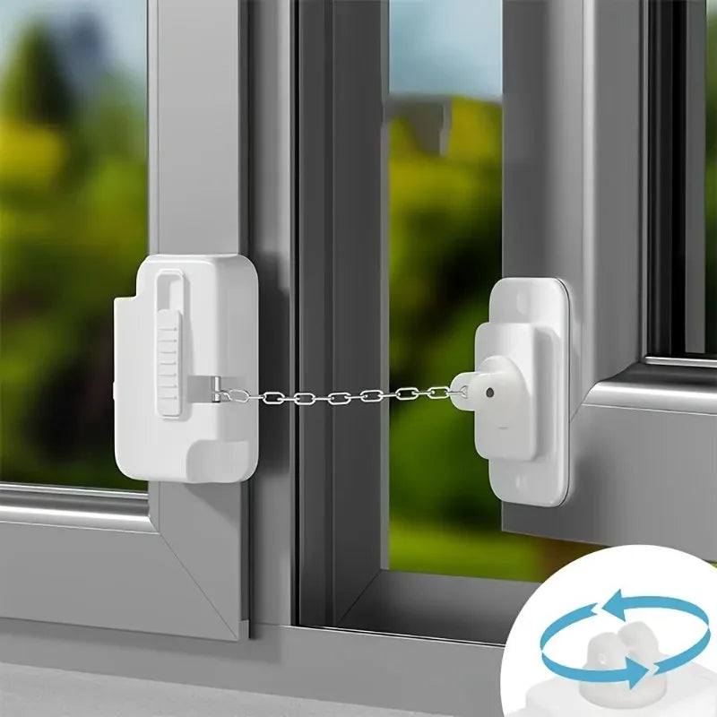 Baby Safety Window Lock – Self-Adhesive, No Drill, Anti-Pinch