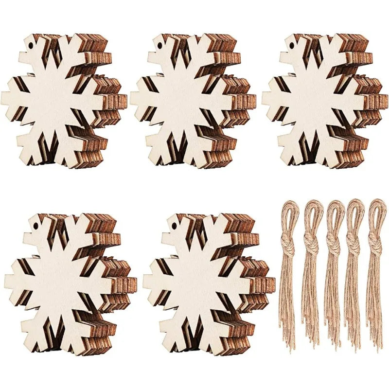 10-Pack Unfinished Wooden Christmas Ornaments – DIY Paintable Blanks DIY Wood Ornaments Nixie