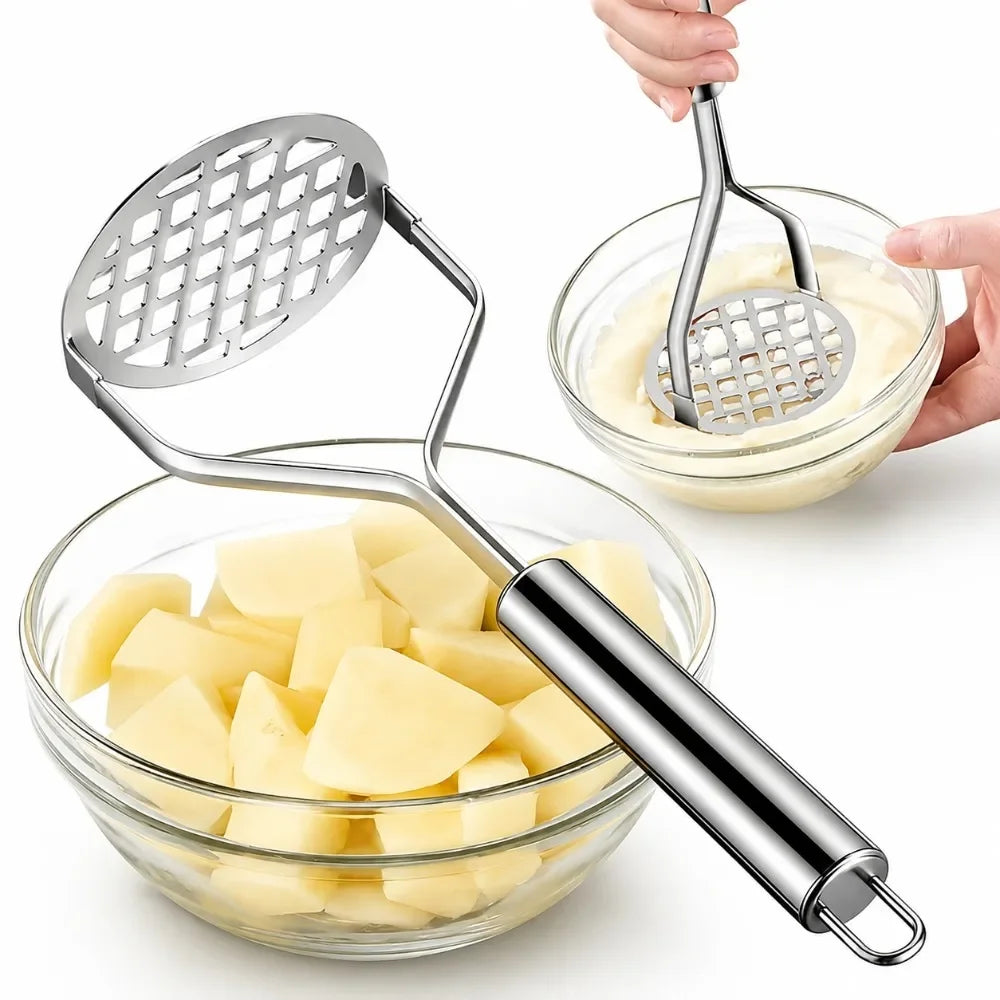 Potato Masher & Baby Food Maker – Vegetable Press & Slicer Kitchen Food Masher Nixie