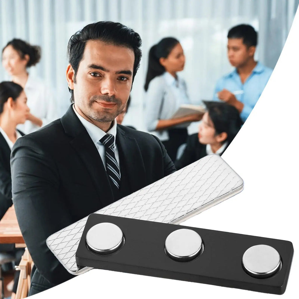 Magnetic Name Tag Badge – Triple Magnet Buckle, No Pin Needed Magnetic Name Badge Nixie