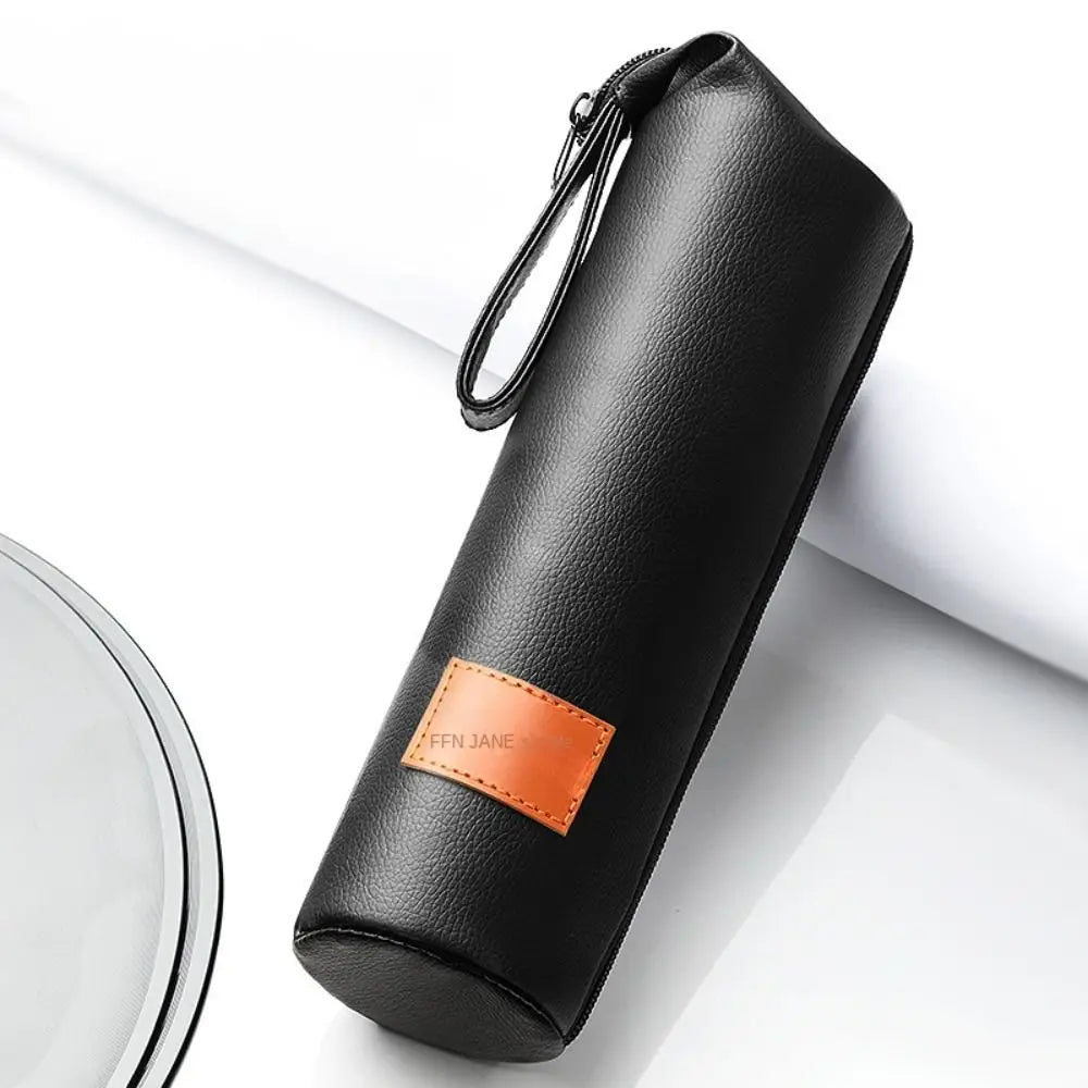 PU Leather Water Bottle Sleeve Pouch with Carry Rope – Black Bottle Sleeve Pouch Nixie