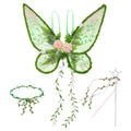 Forest Fairy Wings Set with Flower Crown & Magic Wand Fairy Costume Set Nixie Fairy Wings Set