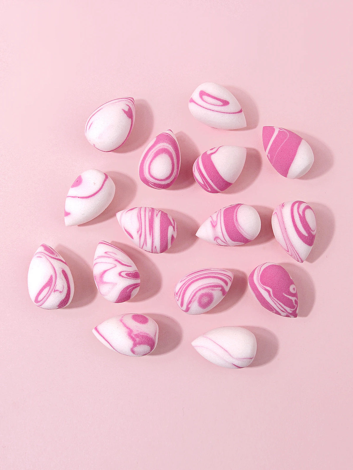 15Pcs Mini Marble Makeup Sponges – Dry & Wet Cosmetic Puffs