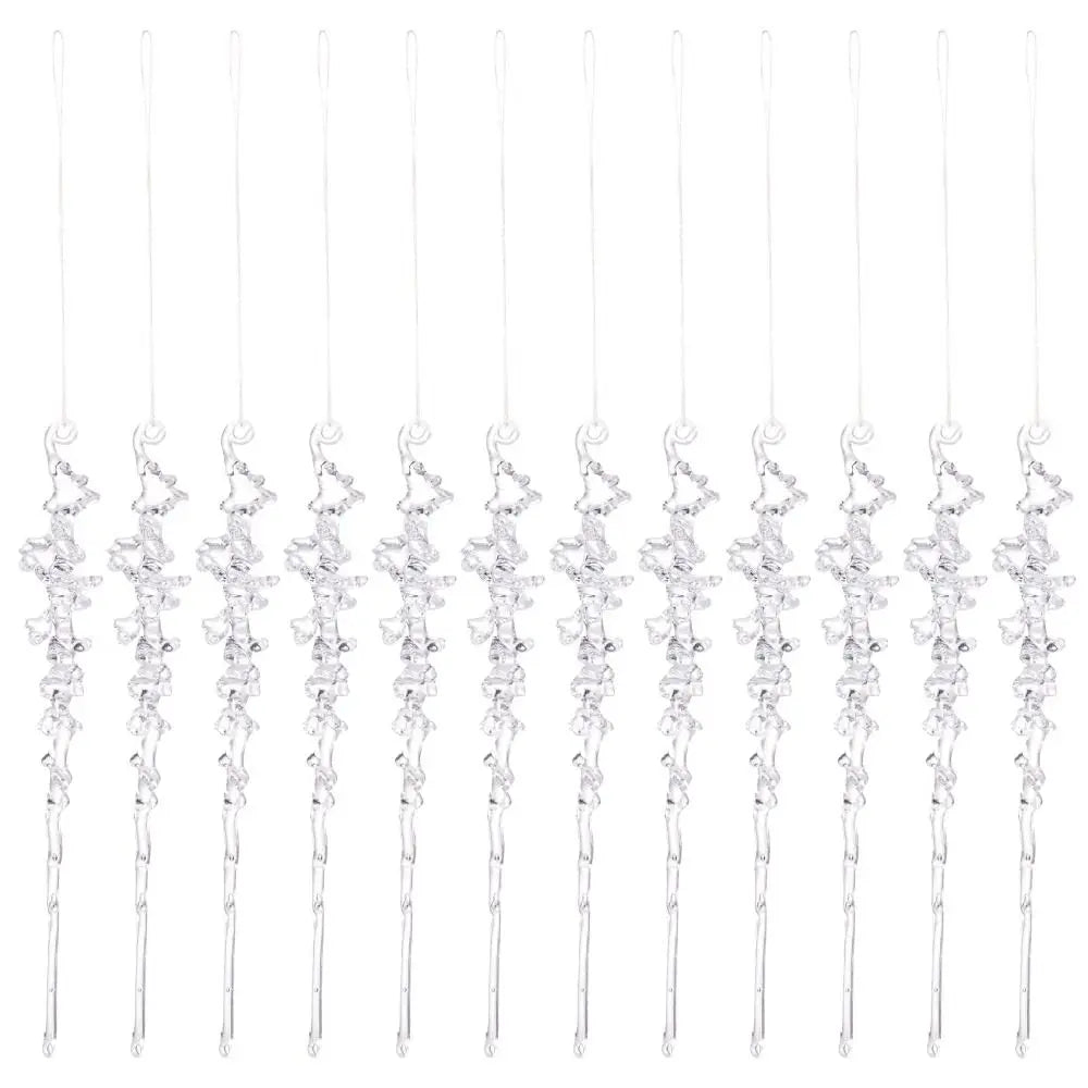 12Pcs Transparent Acrylic Christmas Hanging Ornaments Christmas Ornaments Nixie