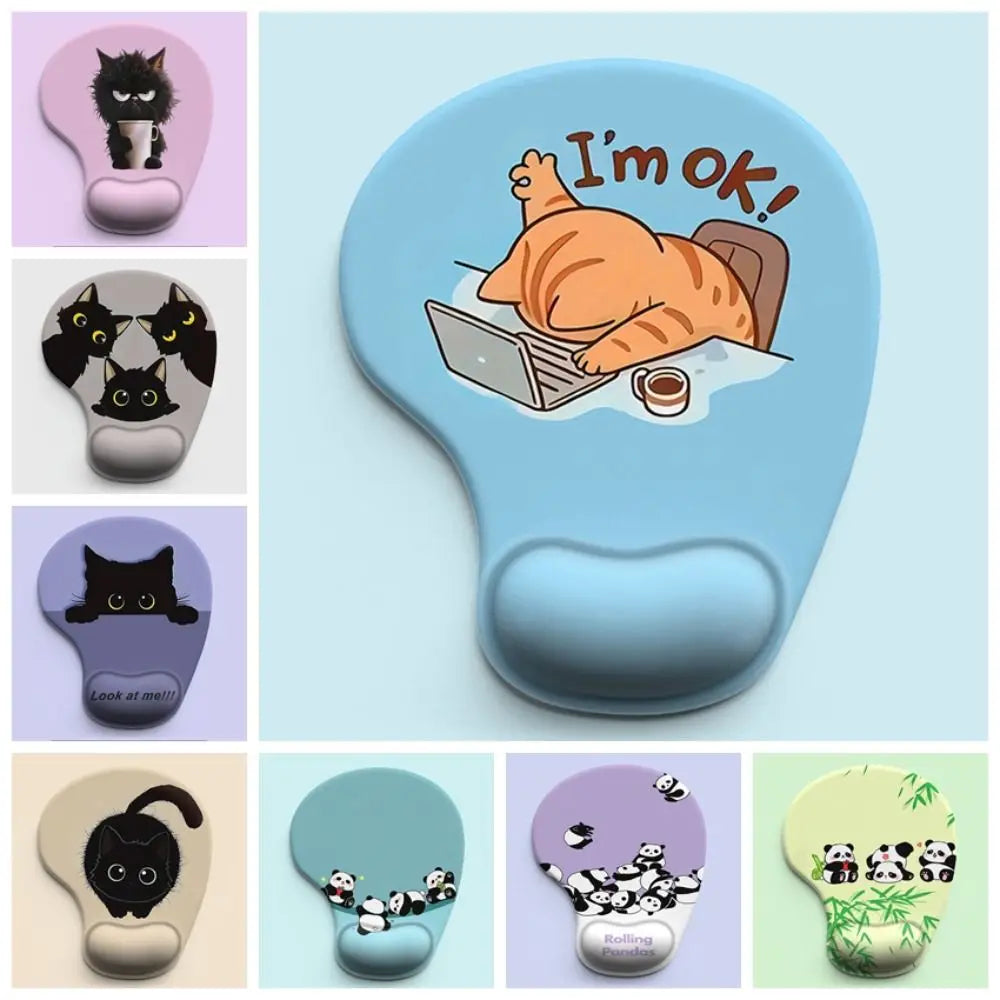 Cartoon Animal Silicone Mouse Pad with Ergonomic Wrist Rest Ergonomic Mouse Pad Nixie