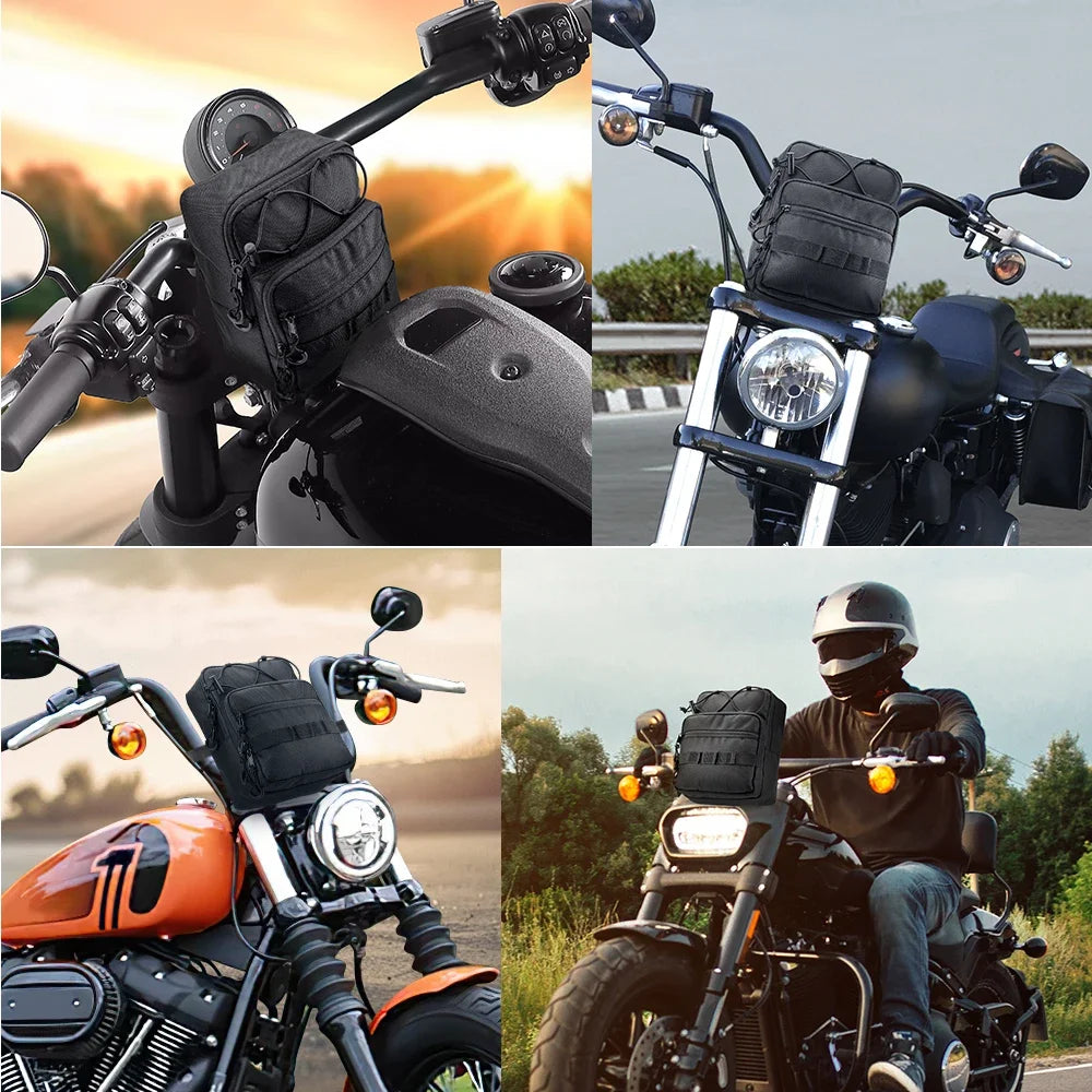 KEMITOUR 6L Motorcycle Handlebar Bag – Universal Fit Motorcycle Handlebar Bag Nixie