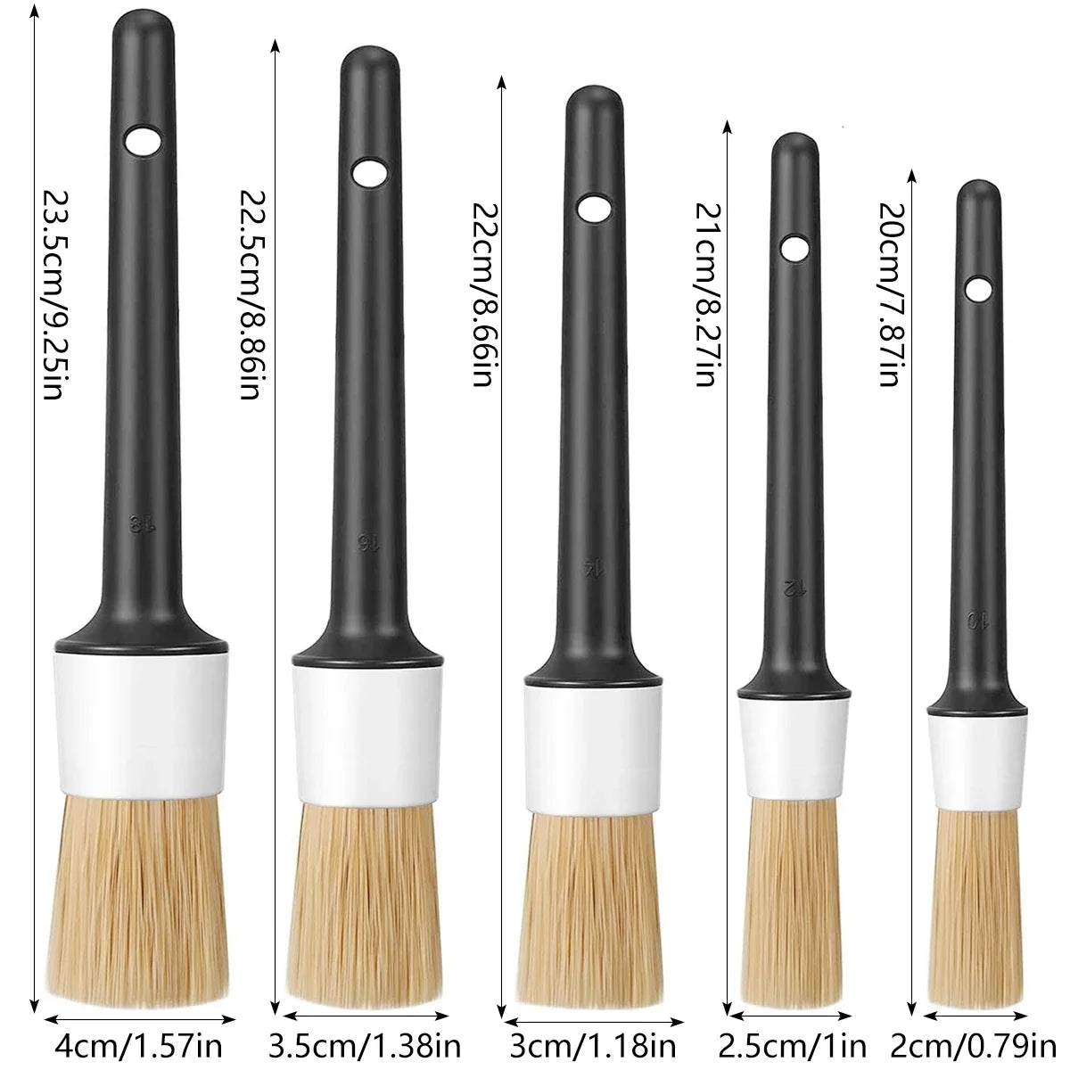 5-Piece Car Detailing Brush Set – Scratch-Free Auto Cleaning
