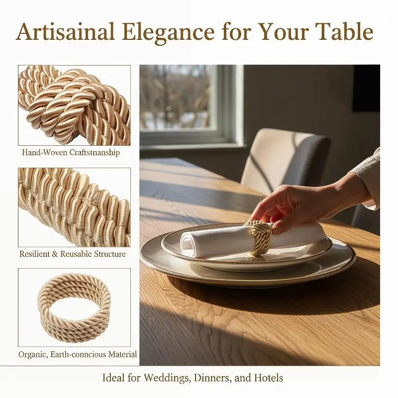 Woven Rope Napkin Rings – Wedding & Holiday Table Décor