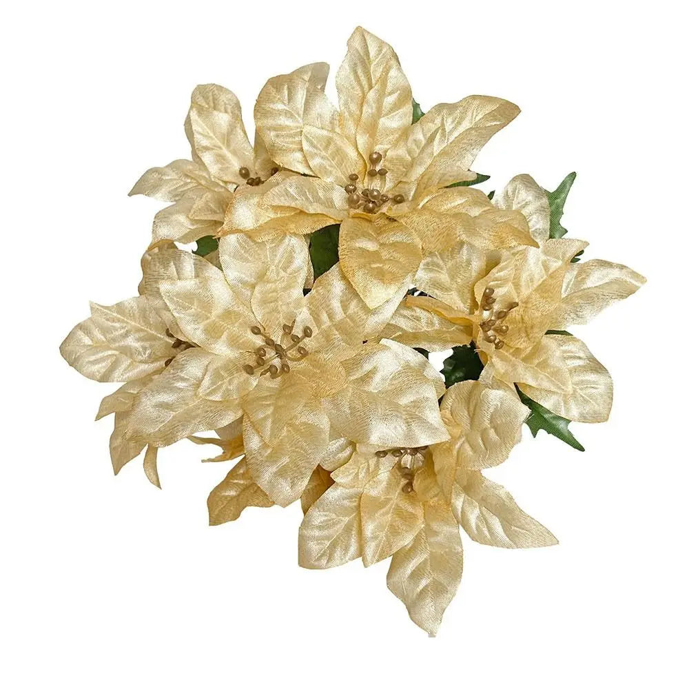 Gold & Red Artificial Christmas Flower Bouquet – DIY Xmas Decor Artificial Christmas Bouquet Nixie