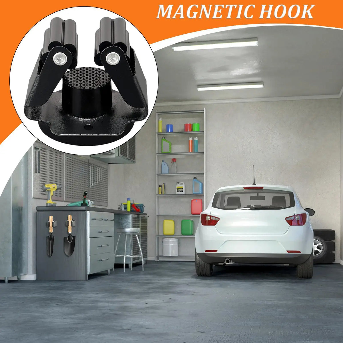 Magnetic Mop & Broom Holder Wall Mount | Space-Saving Hook Broom Mop Holder Nixie