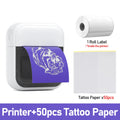 Marklife C50 Mini Bluetooth Thermal Label & Tattoo Stencil Printer Thermal Label Printer Nixie 50pcs Paper Set