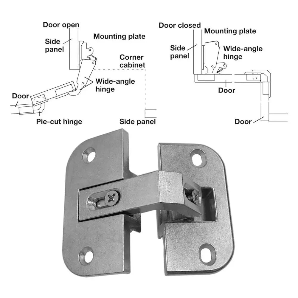 Zinc Alloy Pie Cut Corner Hinge – Soft Close Cabinet Hinge Cabinet Door Hinge Nixie