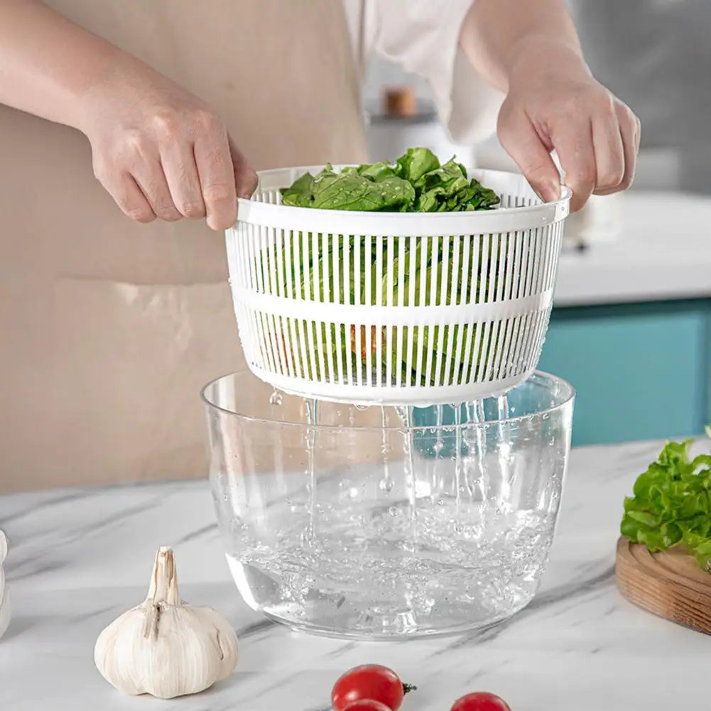 Large Manual Salad Spinner with Colander & Draining System