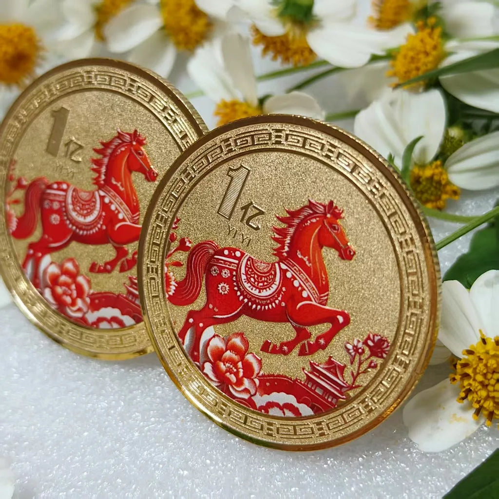 2026 Year of the Horse Chinese Lucky Coins | Metal Souvenir Commemorative Coin Nixie