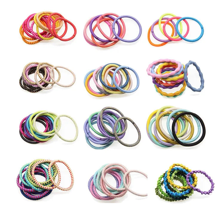 50pcs 4MM Black Elastic Hair Bands Ponytail Holders | Pack Elastic Hair Bands Nixie