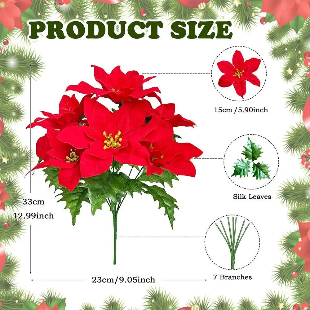Gold & Red Artificial Christmas Flower Bouquet – DIY Xmas Decor Artificial Christmas Bouquet Nixie