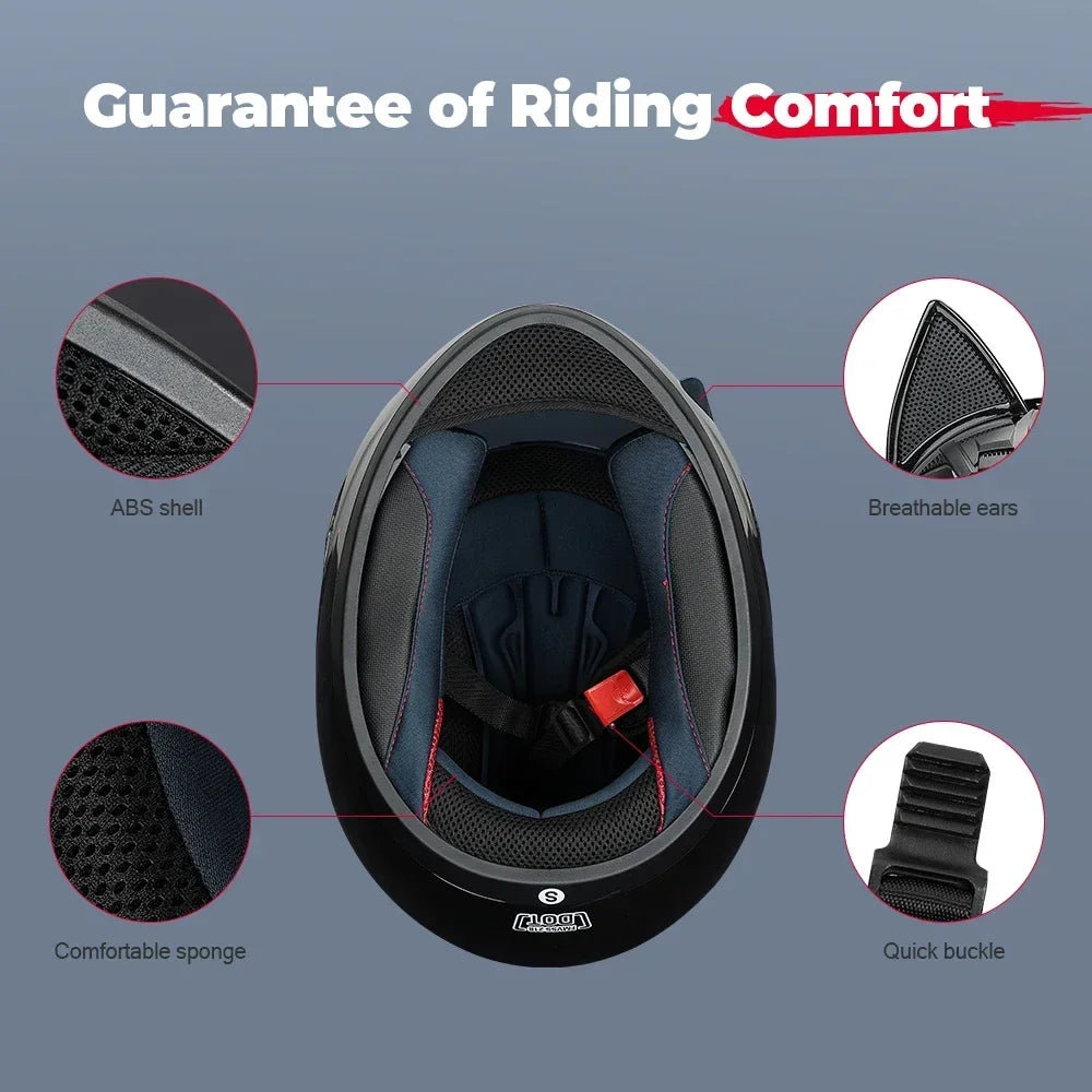 Cat Ear Full Face Motorcycle Helmet DOT Certified | Unisex Motorcycle Helmet Nixie