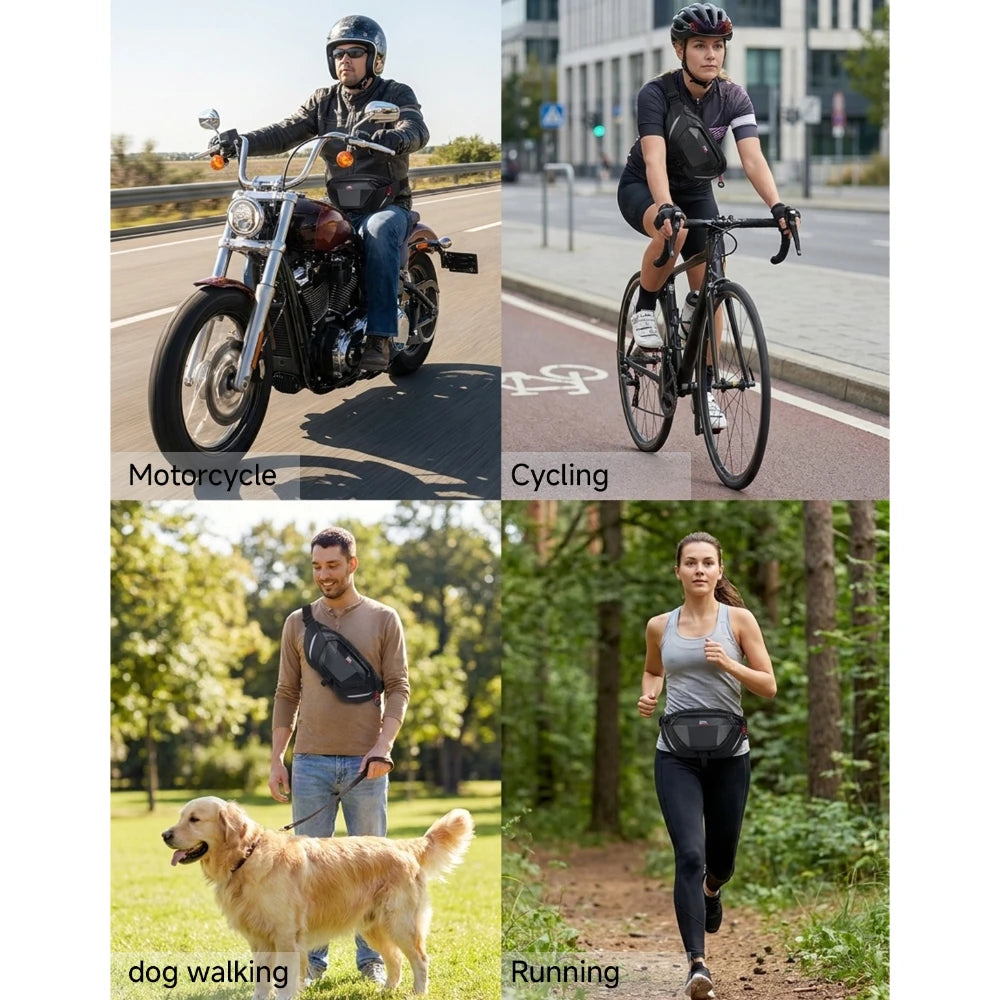 KEMITOUR EVA Waterproof Motorcycle Waist & Leg Bag Fanny Pack Motorcycle Waist Bag Nixie