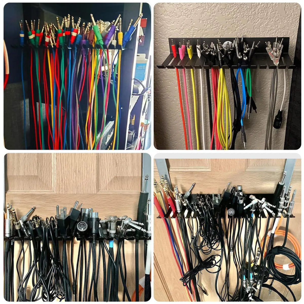 19-Slot Wall Mount Cable Hanger & Cord Organizer Rack