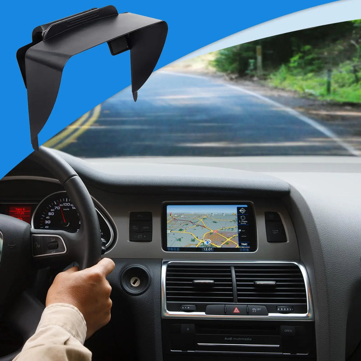 Car GPS Sunshade Visor – Anti-Glare UV Screen Shield GPS Sun Visor Nixie