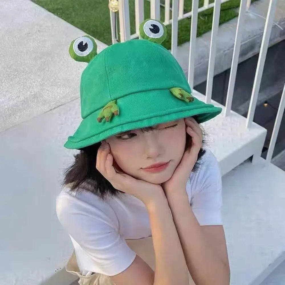 Cute Frog Bucket Hat – Foldable Froggy Fisherman Hat Bucket Hat Nixie