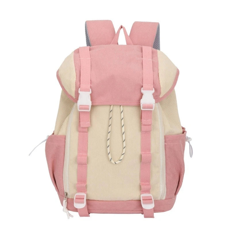 Vintage Corduroy Color-Block Backpack – Women's Artsy Bag Corduroy Backpack Nixie