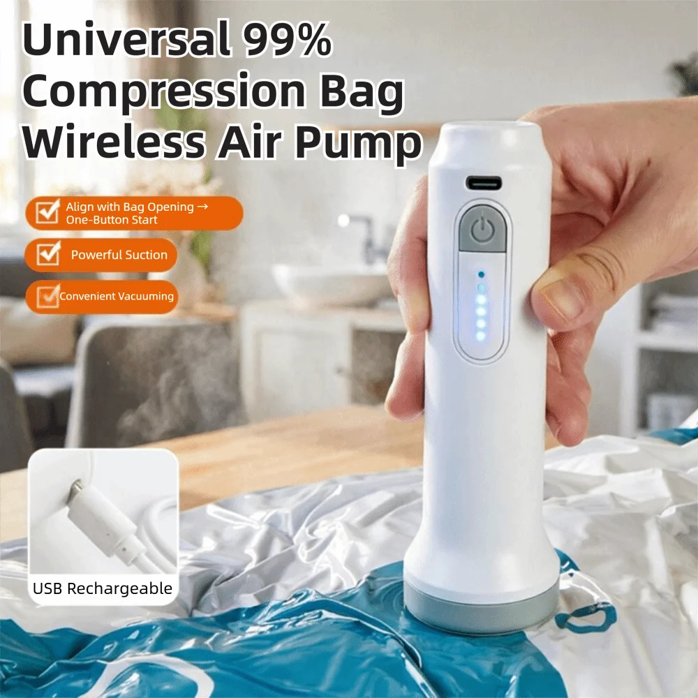 Rechargeable Electric Vacuum Pump – Portable Travel Clothes Sealer Vacuum Storage Pump Nixie