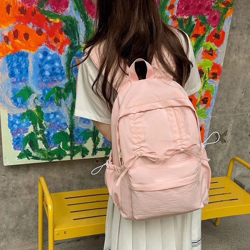 Drawstring Bow Backpack for Women – Lightweight Travel & School Bag Women's Backpack Nixie