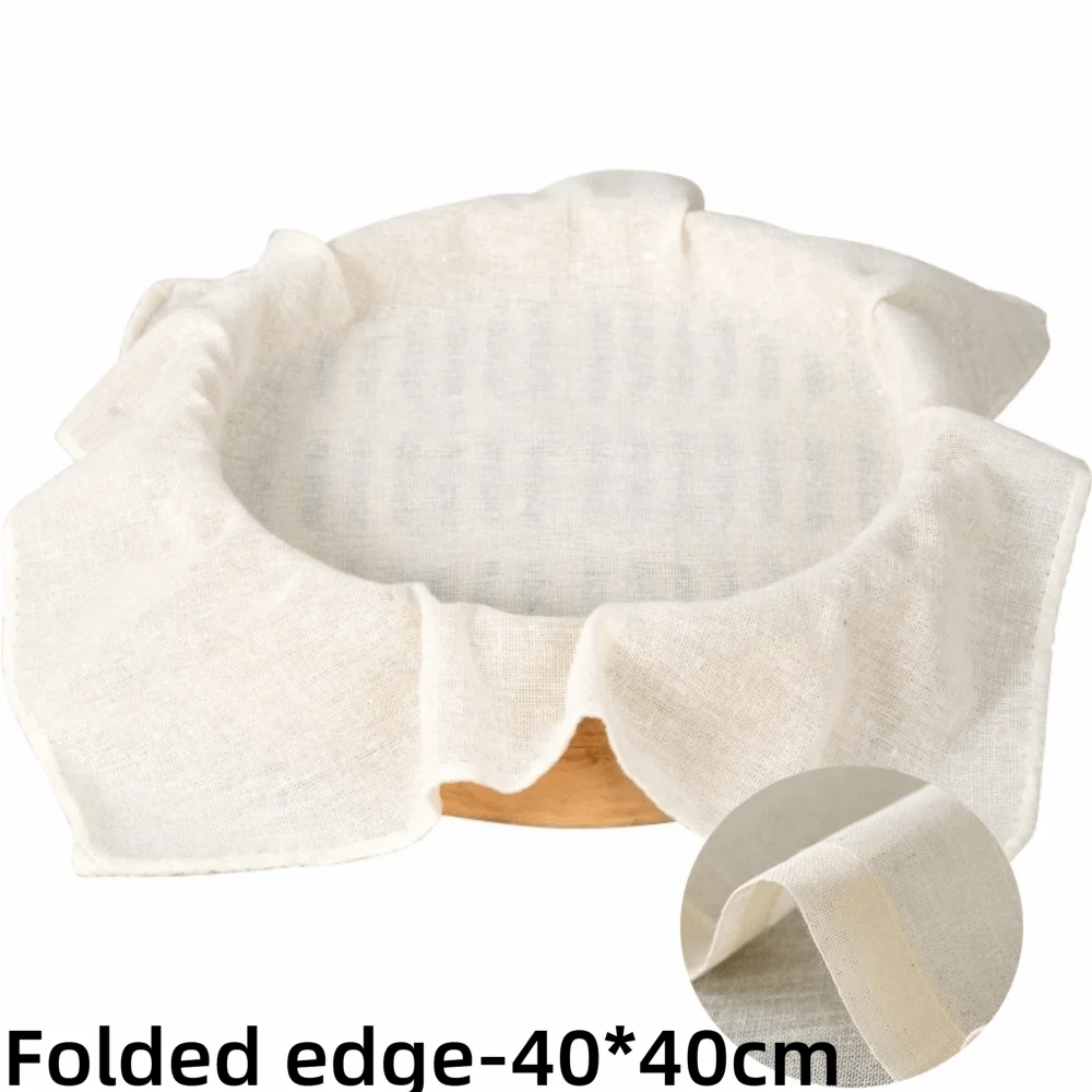 Reusable Organic Cotton Cheesecloth Strainer – Grade 90, 2 Sizes Gauze Filter Cloth Nixie Folded edge-40-40cm