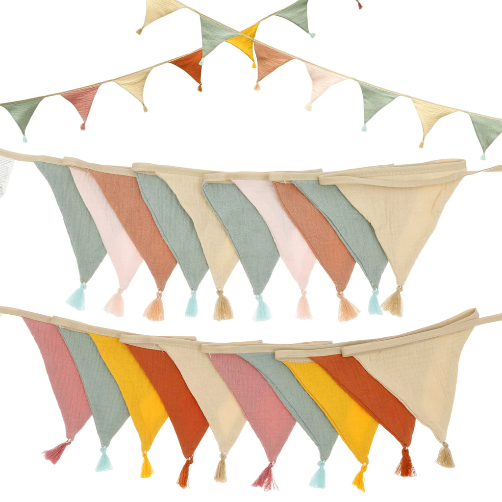 Fabric Triangle Pennant Bunting Banner – Party & Wedding Garland Party Bunting Banner Nixie