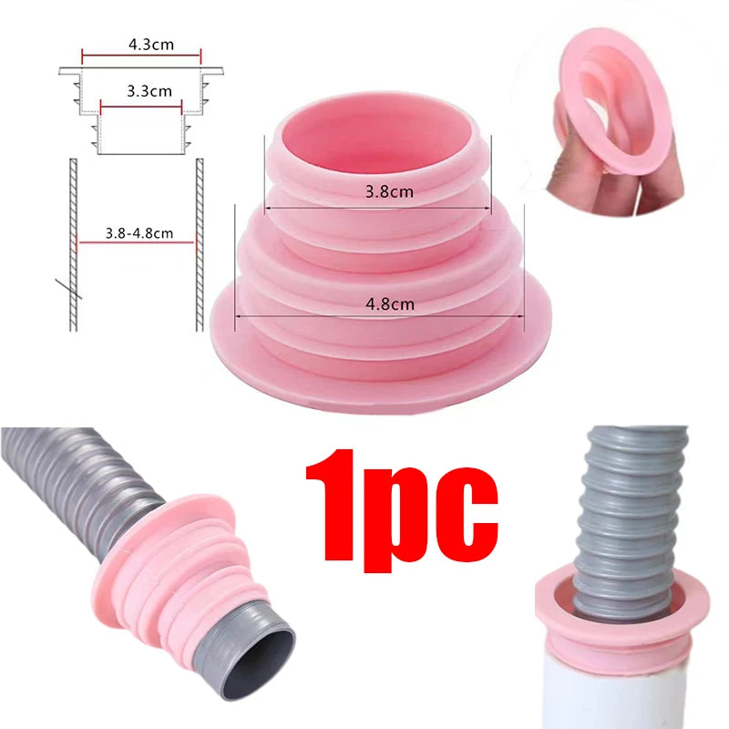 Silicone Sewer Seal Ring – Anti-Odor Floor Drain Plug Drain Seal Plug Nixie Simple version-Pink