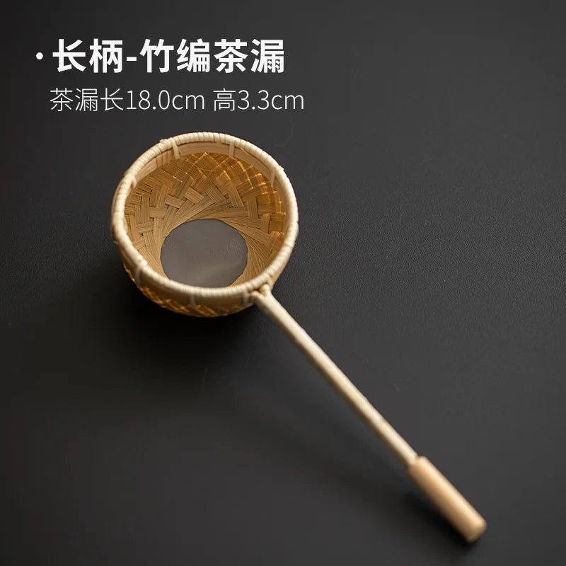 Bamboo Woven Tea Strainer Funnel – Kung Fu Tea Set Filter Tea Strainer Filter Nixie Tea leak 1
