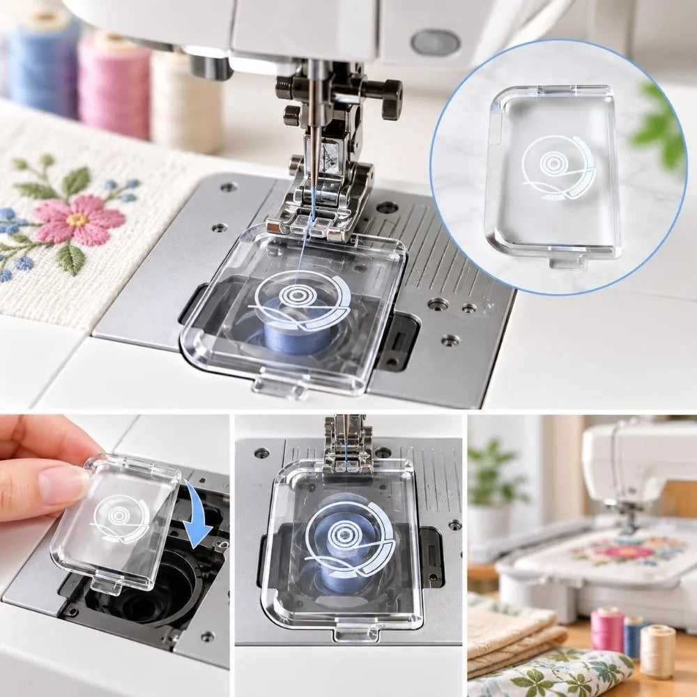 3-Pack Transparent Bobbin Cover Slide Plate – SC220 & C620L Sewing Machine Part Nixie