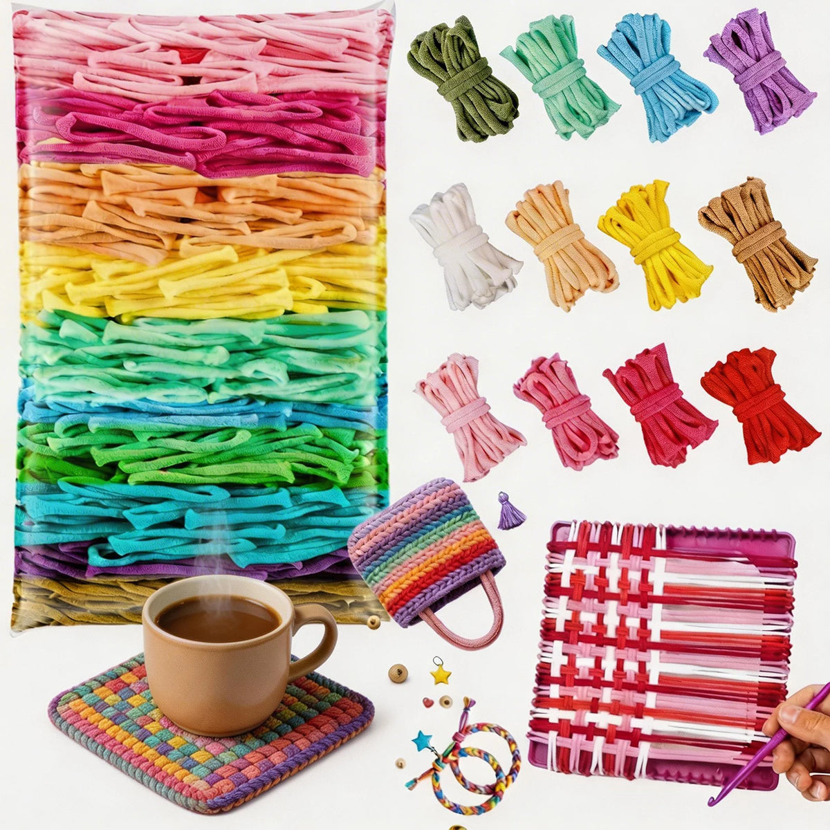 Elastic Loom Bands Refill Kit – 1000pcs DIY Weaving Set DIY Craft Weaving Kit Nixie