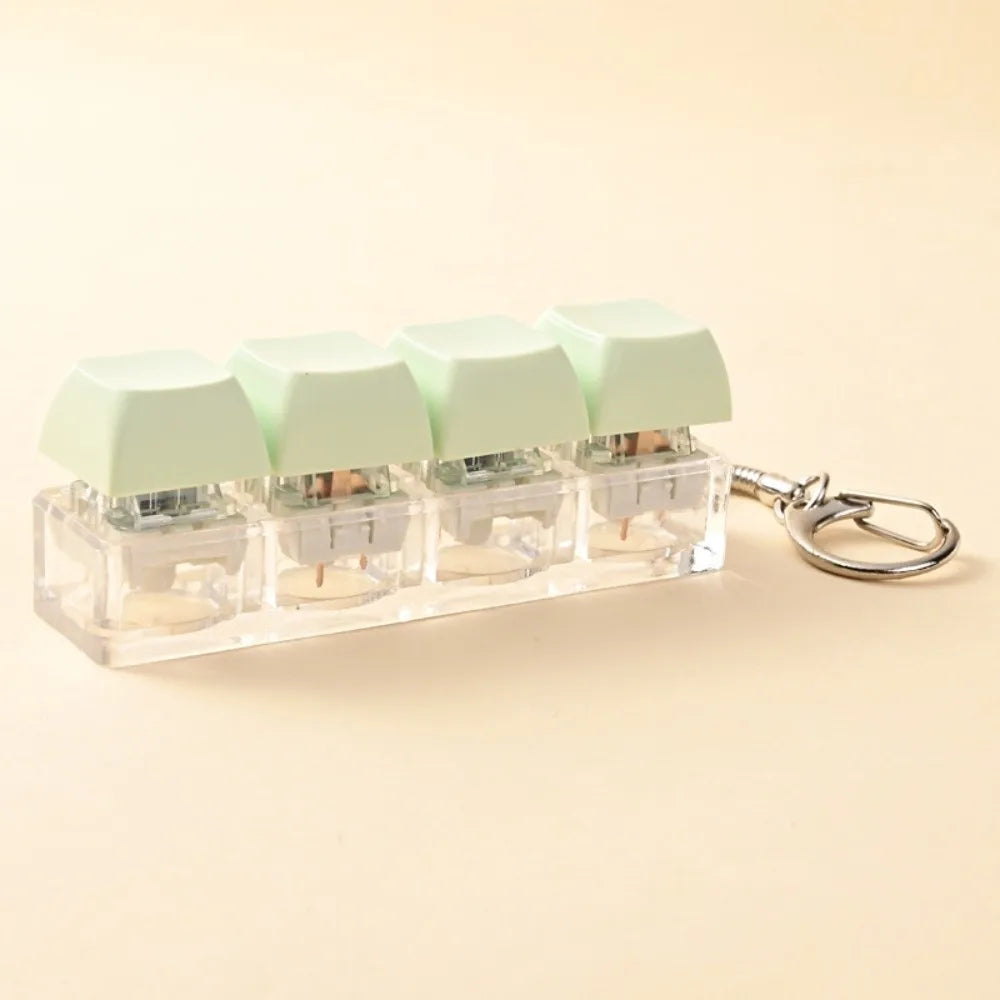 DIY Keyboard Fidget Keychain Clicker Button Keycap Toy
