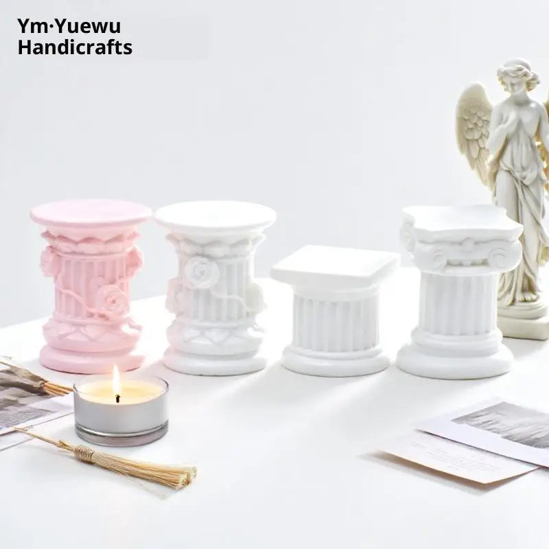 Greek Roman Column Pillar Sculpture Candlestick Stand Decor Decorative Pillar Stand Nixie