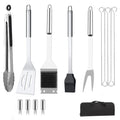 15-Piece Stainless Steel BBQ Grill Tools Set | Outdoor Grilling Kit BBQ Grill Tools Set Nixie Silver