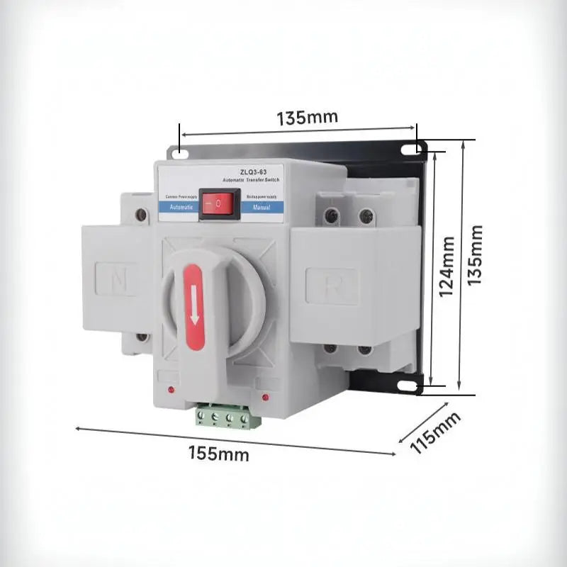 2P 63A 220V Dual Power Automatic Transfer Switch ATS Transfer Switch Nixie