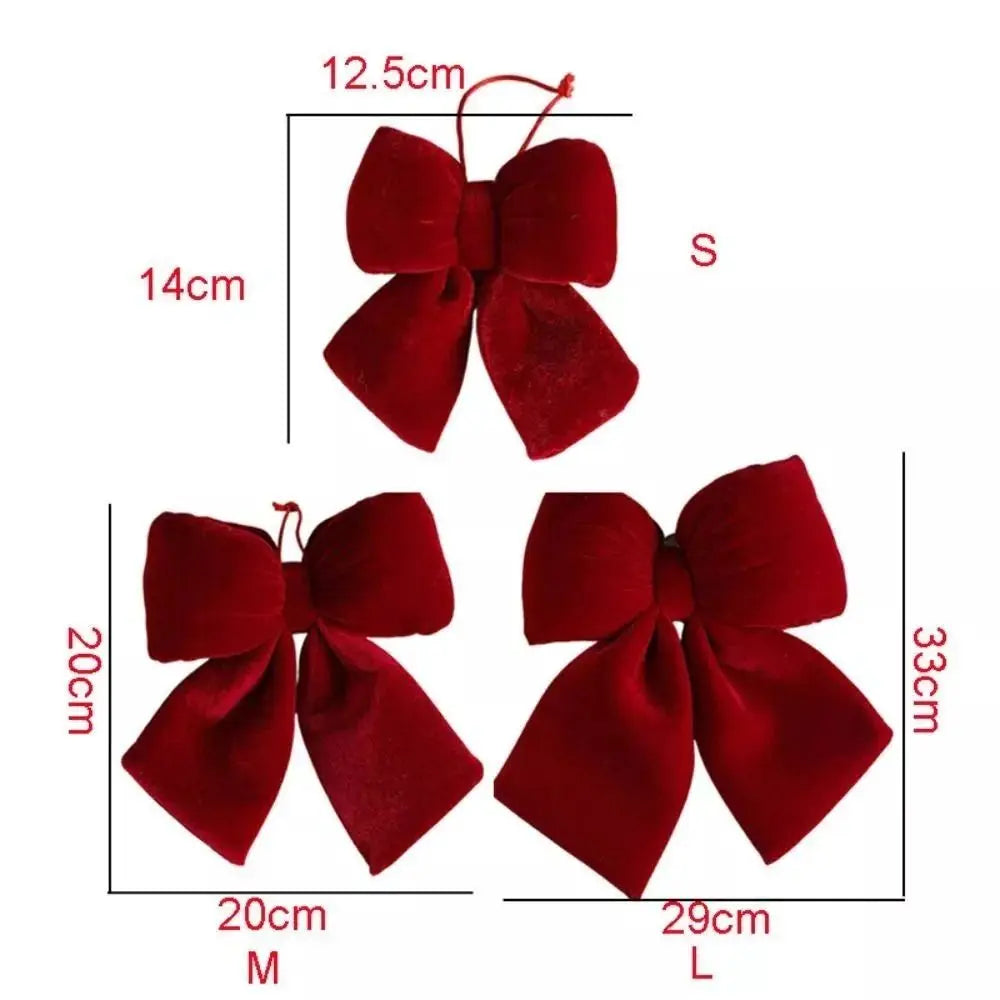 Velvet Bowknot Christmas Ornament – DIY Hanging Xmas Bow Pendant Christmas Bow Ornament Nixie