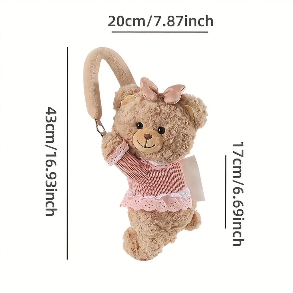 Cute Bear Car Tissue Box Holder – Plush Car Decor Accessory