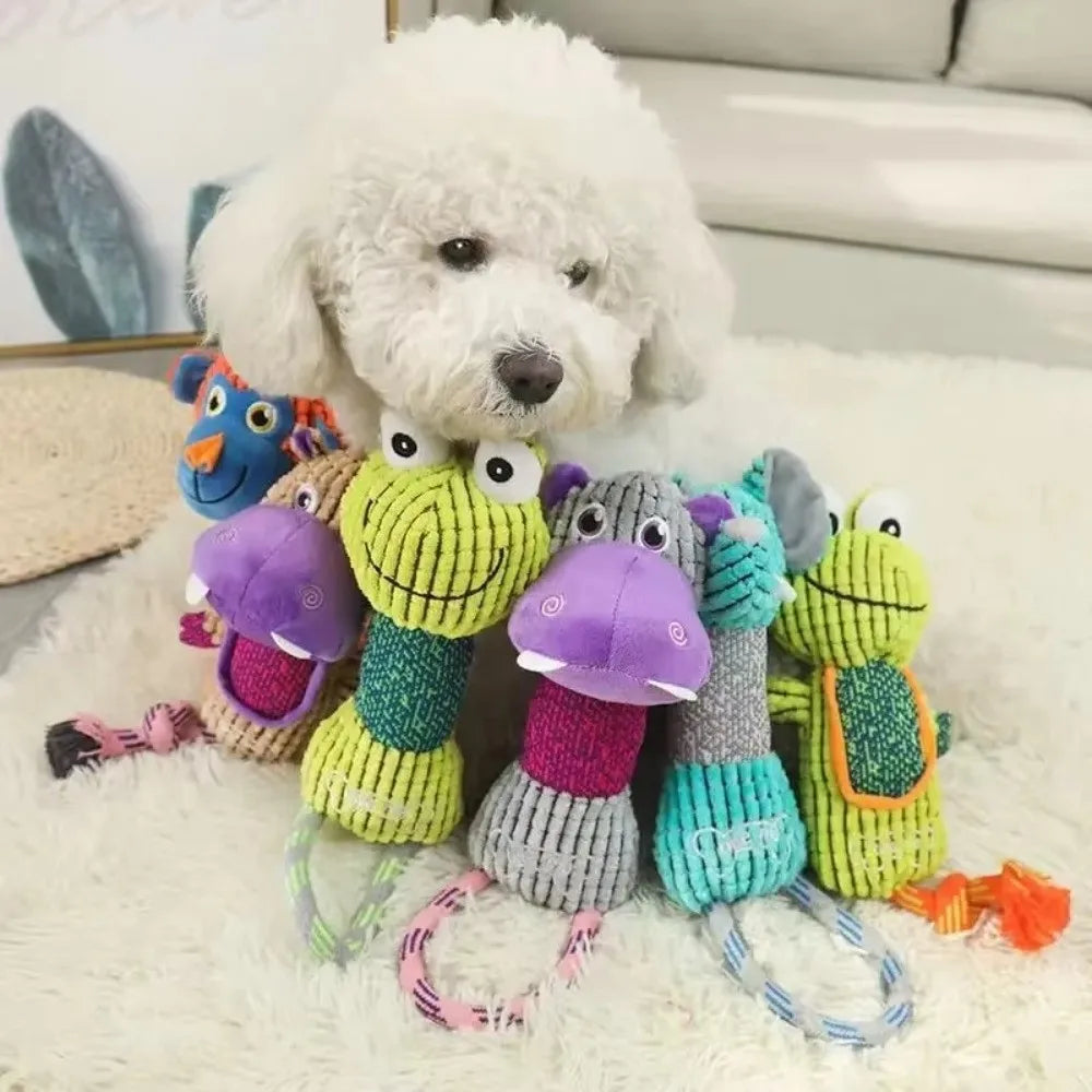 Cartoon Animal Squeaky Dog Chew Toy – Corduroy Interactive