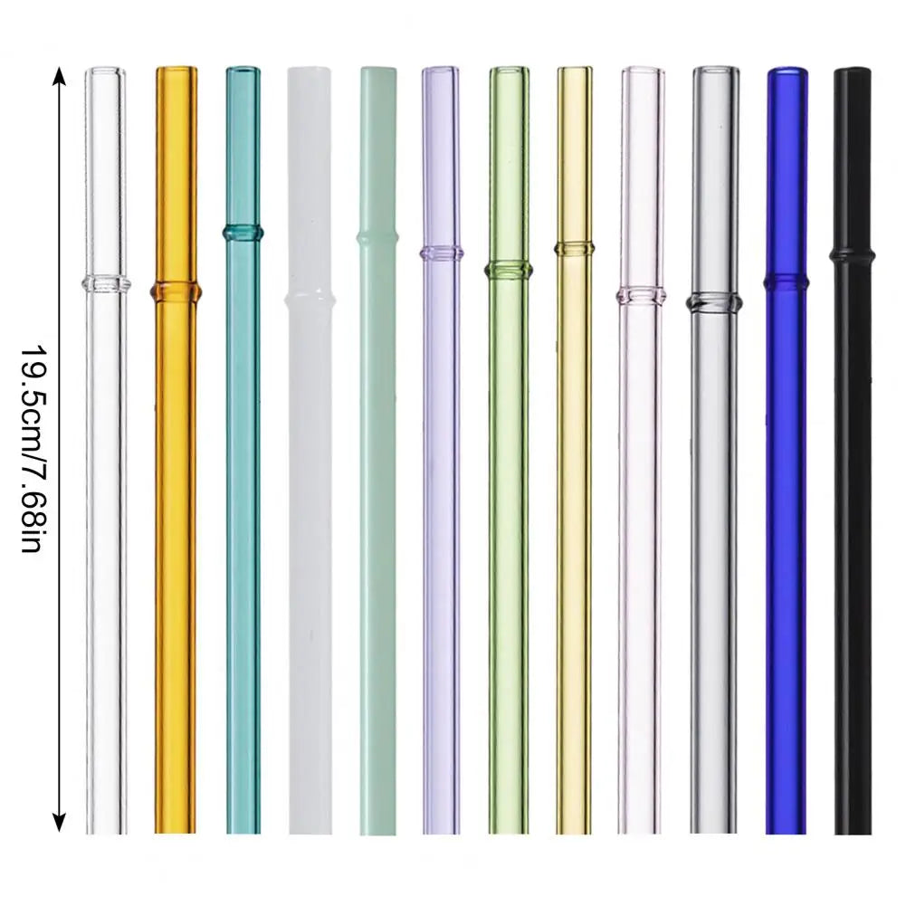 2Pcs Reusable Borosilicate Glass Straws – Eco-Friendly Glass Drinking Straws Nixie
