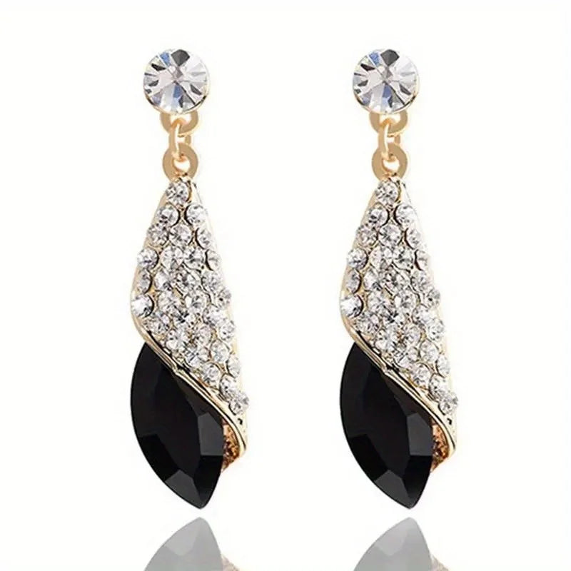 Crystal Water Drop Earring & Necklace Set | Rhinestone Gift Jewelry Gift Set Nixie